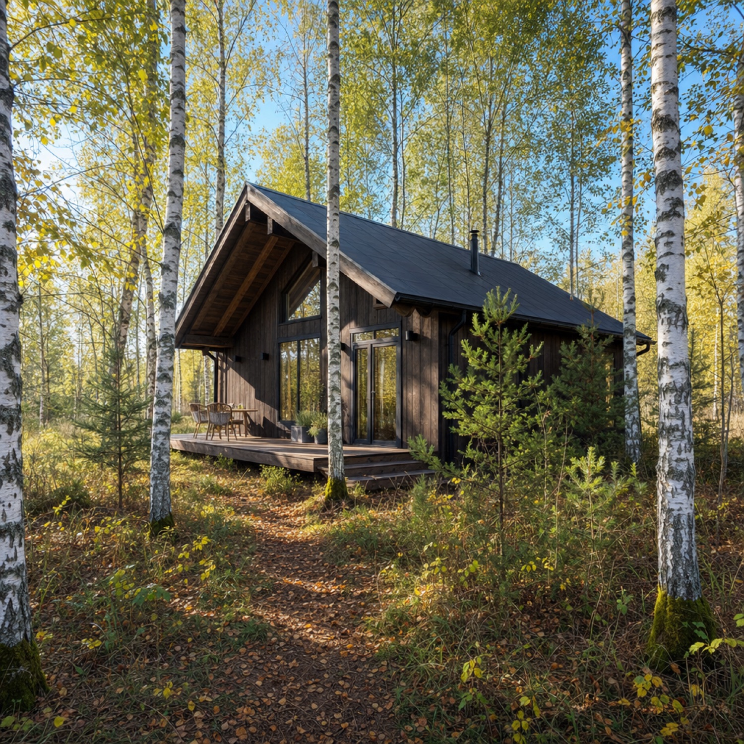 Skandynawski domek z drewna
